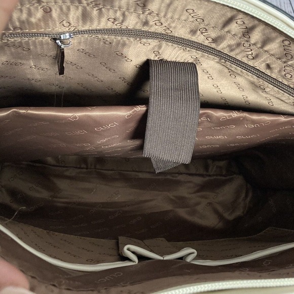 Cluci Laptop Travel Tote Bag White Padded Double Strap‎ Inner Pockets - Picture 8 of 13